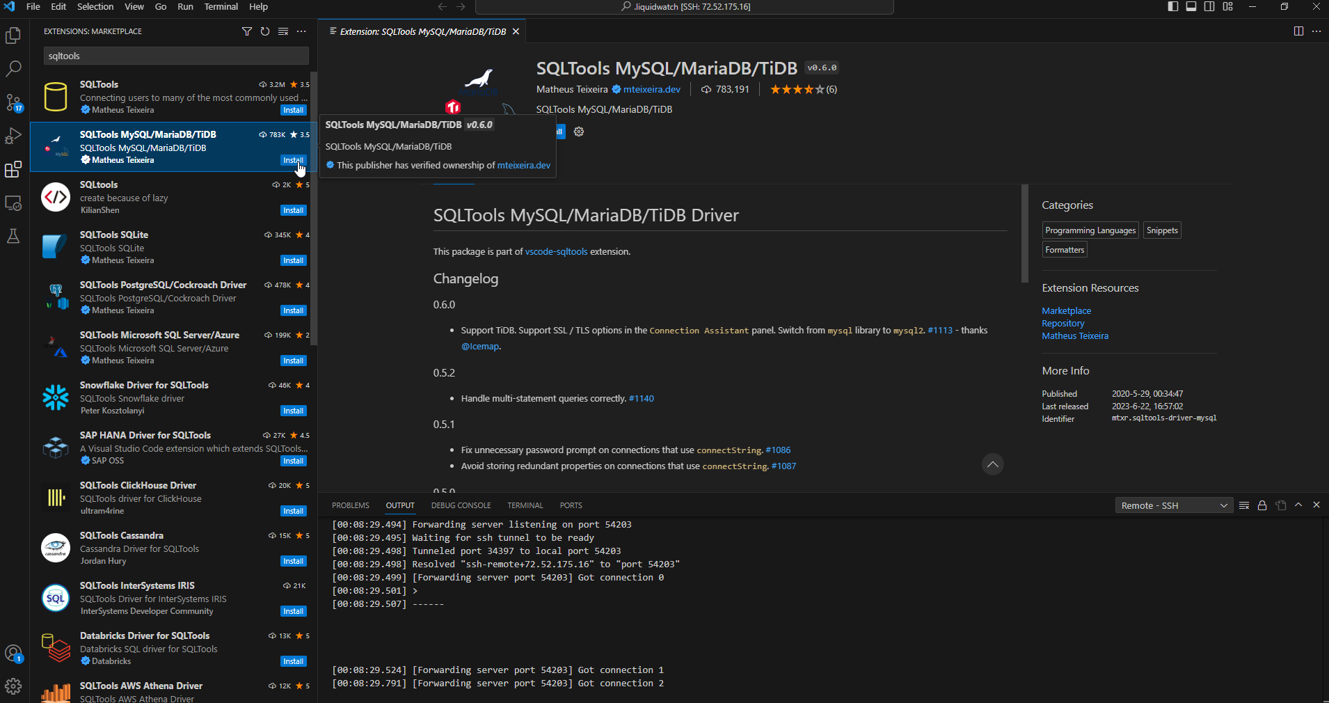 Install-sqltools-extion